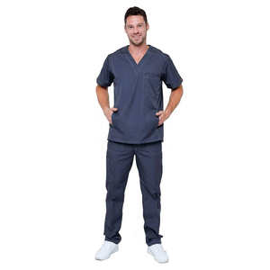 Traje de enfermería activo, uniforme de Enfermería Médica de manga corta de Material elástico de dos piezas Flexible para uso hospitalario - Product Image 2