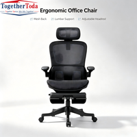 Chaise de bureau ergonomique réglable en maille avec repose-pieds, accoudoirs 4D, chaise inclinable pour ordinateur, pour la maison, le bureau et le lieu de travail