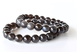 Nouveau bracelet de guérison en obsidienne noire de 8 mm, élégant et attrayant, pour la méditation - Product Image 2