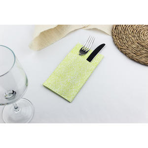 Serviettes de table kanguro imprimées Esparta pistache 40x40cm, pochette à couverts, Bambutex naturel, 400 pièces, B2B - Product Image 2