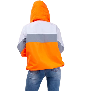 Chaqueta Cortavientos Deportiva para Mujer, con Capucha y Cremallera de Nailon, Diseño Color Block, Informal, para Verano, Tallas Grandes - Product Image 2