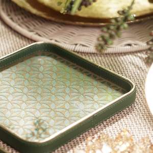 Plateau de service en cuir en bois à un niveau pour l'expérience culinaire Vaisselle imprimée pour les décorations pour la maison Salon Restaurants - Product Image 2