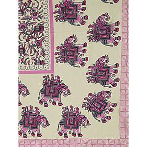 Pink 100% Cotton <b>King</b> <b>Size</b> Bedsheet with 2 Pillow Covers 240 TC Ethnic Motifs Comforter Set 3pcs Home Use (ADB1483) - Product Image 5