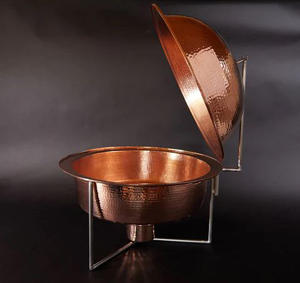 Nouveau plat de service moderne avec couvercle pour la maison hôtel Restaurant ustensiles de cuisine plat de service décor cuivre couleur plat de service - Product Image 5