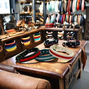 Latest Design Reflective Sustainable <b>Dog</b> <b>Collar</b> Solid Pattern Leather Padded Soft Luxury Low Price Pets India HAUSTIER PRODUCTS - Product Image 1