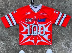 Camiseta de fútbol de gran tamaño personalizada al por mayor, camiseta de fútbol americano de ajuste cuadrado, camiseta de fútbol de malla con estampado por sublimación - Product Image 6