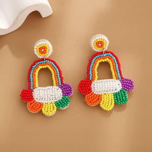 Nouvelle conception femmes Boho verre perlé boucles d'oreilles filles plage bijoux en gros été boucles d'oreilles - Product Image 3