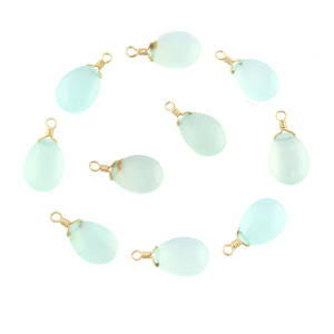 Ustom-Conectores de piedra de Calcedonia natural para fabricación de colgantes, joyería a la moda, conector individual chapado en oro - Product Image 4