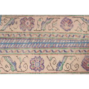 พรมตุรกีวินเทจ ขนาด 2.3x2.8 ฟุต สีน้ำเงินลายพรางเล็กๆ ทำจากขนสัตว์ - Product Image 5