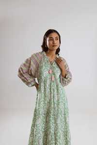 Vestido largo de algodón Anarkali estampado Kurti para mujer con traje Dupatta India nueva colección 2025 - Product Image 5