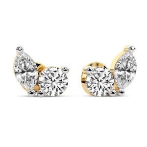 Pendientes de Diamantes Cultivados en Laboratorio Twin Gleam, 1 Ct Tw, Color F-G, Claridad VS, Cuatro Piedras, Oro Blanco de 14K, Doble Resplandor, Pieza de Joyería - Product Image 2