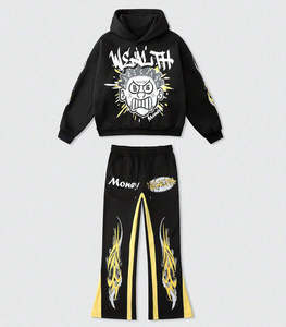 Ensemble sweat-shirt et pantalon de survêtement pour homme Up-Felt-Impex, imprimé dessin animé personnalisé, design décontracté à épaules tombantes avec cordon de serrage - Product Image 1