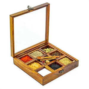 Boîte à épices en bois de qualité supérieure pour le stockage des épices et des herbes, disponible au prix de gros auprès d'un exportateur indien - Product Image 3