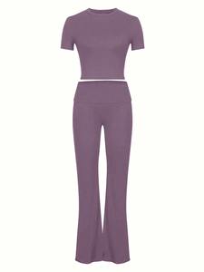 ชุดเซ็ตสองชิ้นขาบานของผู้หญิงชุดเสื้อผ้าแนวสตรีท Y2K มีฮู้ดและกางเกงชุดกีฬาแบบขายาว - Product Image 3