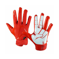 Azul Rojo Color Impreso Venta al por mayor Guantes de fútbol americano Tendencia Antideslizante Cómodo Deportes Palm Player Guantes