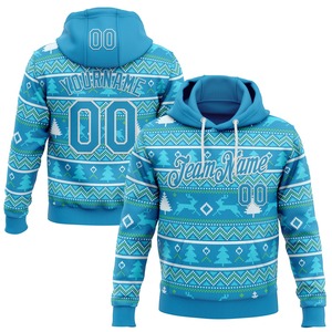 Sudadera con Capucha Deportiva Navideña Divertida, Bordada en 3D, Personalizada, Color Verde Marino, Rojo y Verde Kelly, Venta Directa de Fábrica al por Mayor - Product Image 6