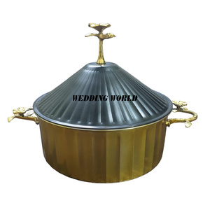Artículos de cocina olla de metal con cúpula de madera cazuela hecha a mano superventas calentador de alimentos de Metal al por mayor con estilo clásico - Product Image 6
