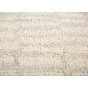 Tapis en laine noué à la main AKWT-1052, beige et marron, couleur unie, pour salon, entrée et couloir, forme puzzle rectangulaire - Product Image 3