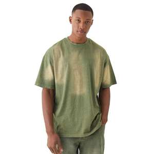 Venta al por mayor camisetas lavado con ácido camiseta personalizada de alta calidad de algodón Boxy Fit recortada impresión Sun Faded gráfico camisetas hombres camiseta - Product Image 1
