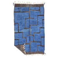 Tapis moderne indien en laine tuftée à la main bleu tapis marocain bohème pour la décoration intérieure tapis en laine personnalisé décor au prix de gros
