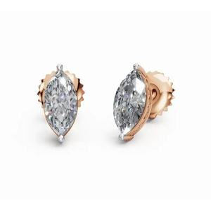 Pendientes de Diamantes Solitarios Arabellas Marquise, Oro de 9 KT, 14 KT, 18 KT, Joyería Cultivada en Laboratorio, Proveedor Mayorista OEM B2B para Exportación - Product Image 4