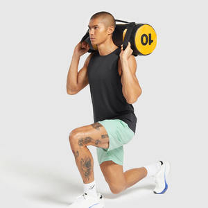 Short de Gym Extensible Couleur Ciel pour Homme, Coupe Musculaire Confortable, avec Taille Élastique, Imprimé Uni, Motif Solide, quantité minimale de commande Bas - Product Image 3