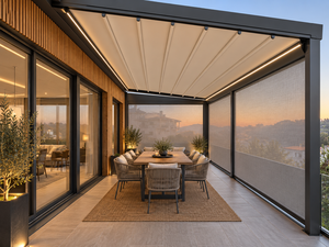 Sliding Glass Modern Outdoor Aluminum <b>Pergola</b> Square Black Powder Coated <b>Retractable</b> Screen Eco-Friendly Rodent Proof Backyard - Product Image 2