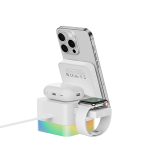 Cargador Portátil 3 en <span class=keywords><strong>1</strong></span> de Fábrica, Carga Inalámbrica de 15 <span class=keywords><strong>W</strong></span>, Serie Cube, Cargador Multifuncional para iPhone, <span class=keywords><strong>Airpods</strong></span> y Reloj - Product Image 1