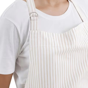 Babero teñido en hilo de algodón 100%, delantal, cintura gris, babero, comida, salón de cocina, peluquero, jardín, barbacoa, PE, LDPE, PU, tela vaquera de PVC, poliéster - Product Image 1