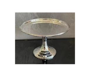 ที่วางเค้กโลหะสแตนเลสแบบชั้นเดียวที่วางเค้กทำจากโลหะสำหรับงานเลี้ยงวันเกิดสีเงิน - Product Image 1