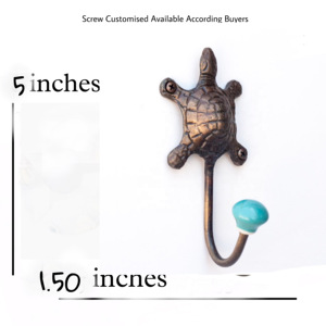 Boutons en céramique de fonte de haute qualité de crochet de manteau de tortue en laiton antique pour le stockage de chapeau-produit de qualité d'exportation - Product Image 3