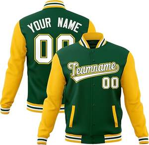 Chaqueta de hombre personalizada con logotipo de estilo callejero de talla grande, diseño universitario, chaqueta de cuero Letterman Varsity bordada con Flash - Product Image 4