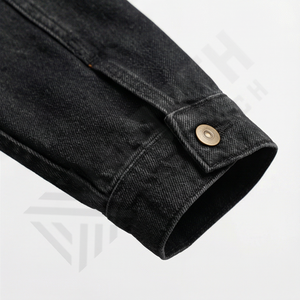 Chaqueta Vaquera de Mezclilla para Hombre, Estilo Vintage, Lavado Desgastado, Cuello Alto, Reversible, Prenda Exterior Moderna - Product Image 6
