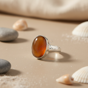 Anillo de Plata 925 para Mujer con Incrustaciones de Cornalina, Joyería Premium - Product Image 2