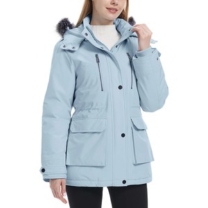 Vestes longues d'hiver respirantes grande taille, style parka, style fausse fourrure, bombardier, manteaux d'hiver longs avec style décontracté, vestes pour femmes - Product Image 1