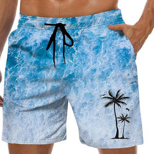 Vente en gros de shorts de surf personnalisés 100% coton shorts de surf mi-tricotés motifs de plage décontractés impression numérique maillot de bain - Product Image 6