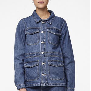 Hot Sale 2026 Women's Beaded Pearl Long Denim Jacket Loose Fit Fashionable Winter Autumn Style - Product Image 6