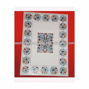 Makrana Marble Inlay Antique Marquetry Coffee <b>Table</b> Tops - Product Image 1