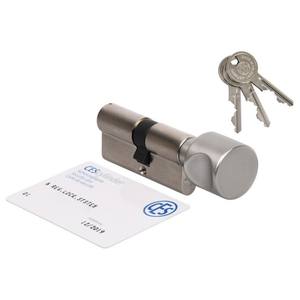 Cylindre CES PSM 35K/45 avec bouton, nickel, certifié classe 6.D, 3 clés dentelées - Product Image 1