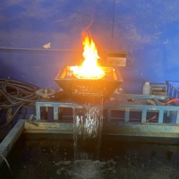 Feuer- und Wasser-Poolschalen Schwimmbad-Feuerstelle Wasserfall-Pool Feuerschale