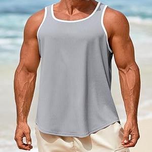 Camiseta sin mangas holgada de malla transpirable para hombre, camisetas sin mangas para entrenamiento de gimnasio para hombre, fabricadas por Dress Sports - Product Image 4