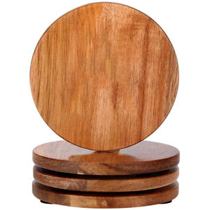 Imperial Luxury Sous-verres ronds en bois Lot de 6 tasses à thé Tasses à café Tables en bois Tapis de cuisine élégants pour la salle à manger - Product Image 1