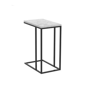 Table basse moderne en métal durable en forme de C au design unique Table d'appoint décorative pour le salon, le restaurant, la table à thé tendance - Product Image 2