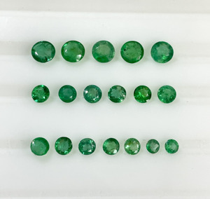 Mejor Precio, Esmeralda Zambiana Natural, Corte Redondo, 3.0-5.5mm, Color Verde Medio, Piedras Preciosas Sueltas para Hacer Collares y Pulseras - Product Image 2
