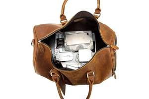 Bolsa de gimnasio de lona de cuero genuino impermeable de alta calidad con cremallera de gran capacidad Unisex personalizada para viajes y deportes - Product Image 2