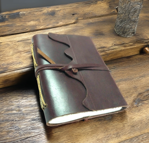 วารสารหนังแท้สมุดโน๊ตไดอารีสมุดโน๊ตหนังแฮนด์เมดสีน้ำตาลแนววินเทจแบบปรับแต่งได้พร้อมกระดาษสีขาว - Product Image 2