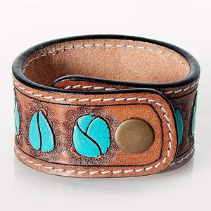 Hot Selling Real Handmade Western Stylish Painted Tooled Leather Hand Cuff <b>Bracelets</b> Unisex Daily Wear Fashion Accessory - Product Image 6