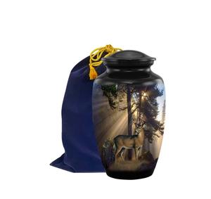Urne de crémation adulte cerf chasse Buck urne funéraire et commémorative urnes de crémation pour cendres humaines 200 lbs avec sac en velours - Product Image 1