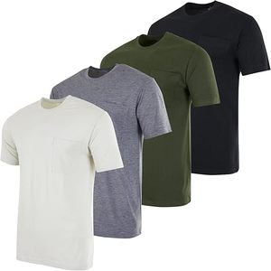 <b>Men's</b> Short Sleeve Crew Neck <b>Pocket</b> <b>T</b>-<b>Shirt</b> Athletic Top Text and LOGO Personalised Custom <b>T</b>-<b>shirt</b> for <b>men</b> - Product Image 4