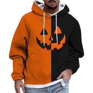 เสื้อฮู้ดโอเวอร์ไซส์ผ้าคอตตอน100% มีฮู้ดซักกรดฮาโลวีนงาน OEM กำหนดเอง - Product Image 4